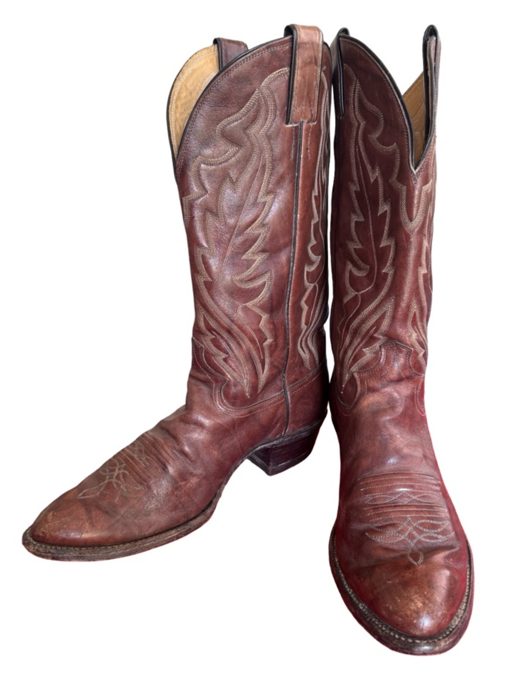 Vtg Justin Marbled Cowboy Boots